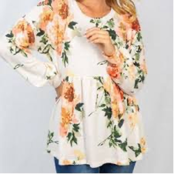 White Birch Tops - White Birch Women's Floral Peplum Top | Sz X-Large | NWOT